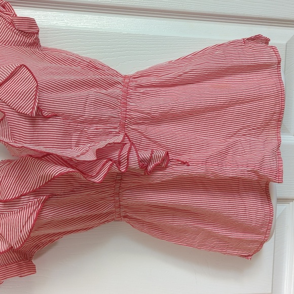 H&M stripes Peplum blouse Size 4 ♥️ red and white 🤍 - Picture 3 of 7